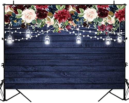 Telon Withu Flores Fondo Fotografico 7 x 5 ft -Azul