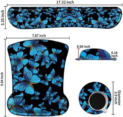MousePad BREIDMKFM Soporte Muñeca 3 piezas Gel -Azul - Imagen 4