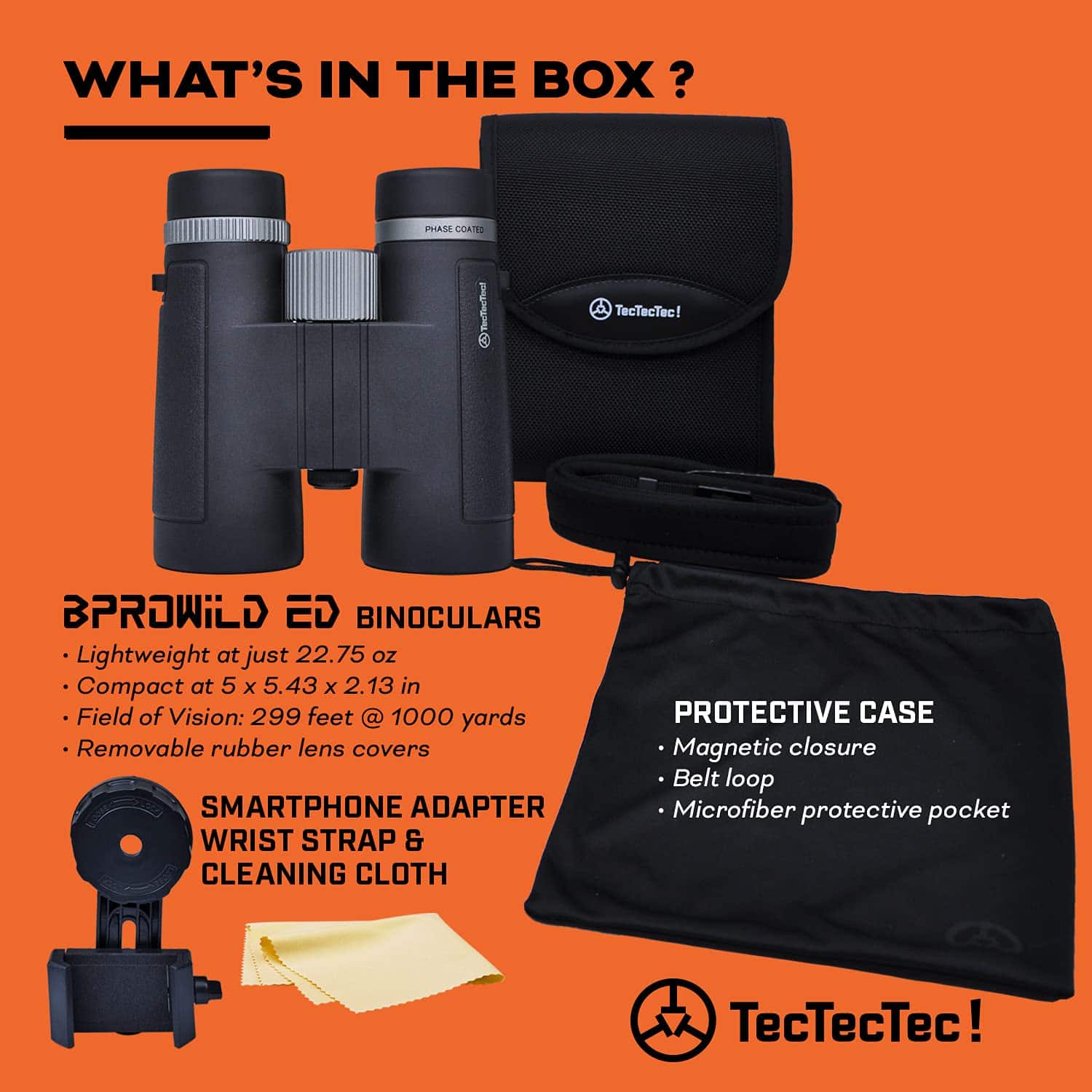 Prismáticos de caza TecTecTec BPRO Wild 10x42 ED para - Image 3