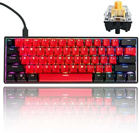 Teclado Guffercty kred Mecánico RGB Gaming tipo C -Rojo