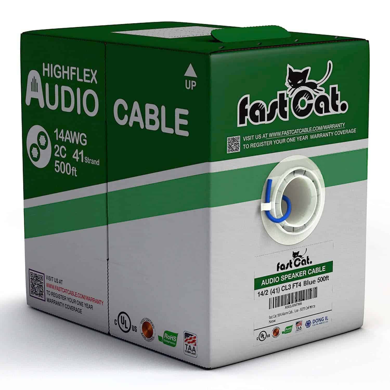 Cable de Altavoz fast Cat 14 Guage 2C, Certificado UL y