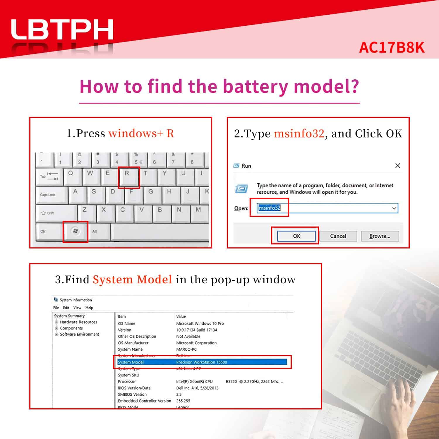 Batería de Repuesto LBTECH AC17B8K 15.2V 48Wh para ACER - Image 7