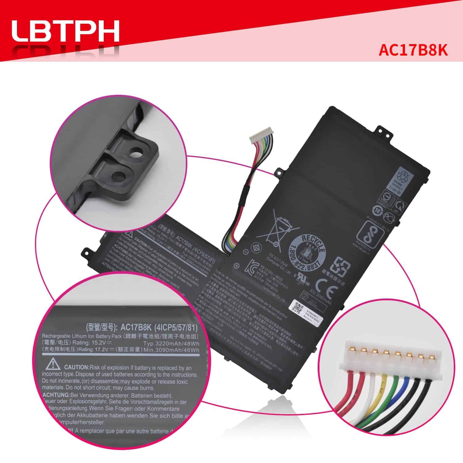 Batería de Repuesto LBTECH AC17B8K 15.2V 48Wh para ACER - Image 4