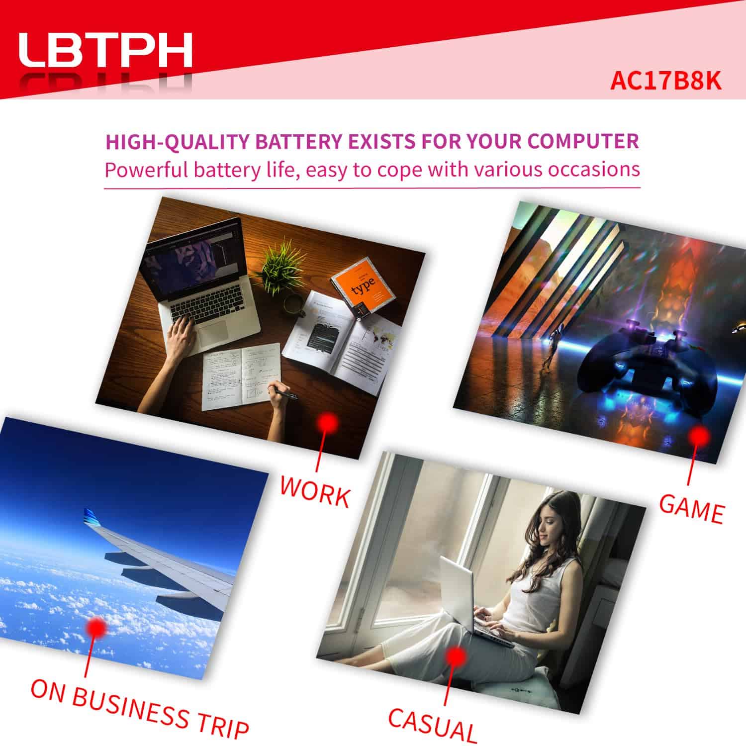 Batería de Repuesto LBTECH AC17B8K 15.2V 48Wh para ACER - Image 8