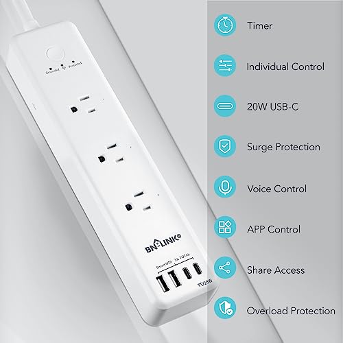 Tira de enchufe inteligente BN LINK con protector contra - Image 4