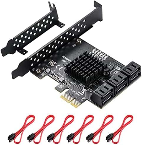 Tarjeta PCIe MZHOU SATA 6 Puertos 6/3/1,5 Gbit/s -Negro