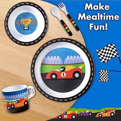 Set de Alimentación de 5 piezas para Niños y Bebés - Auto - Image 6
