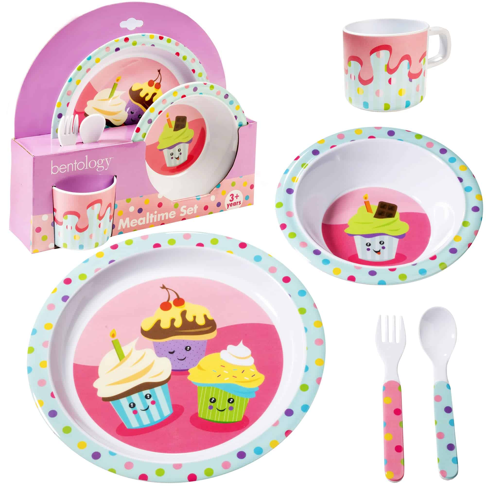 Set de Comida de 5 Piezas para Niños y Bebés - Cupcake -