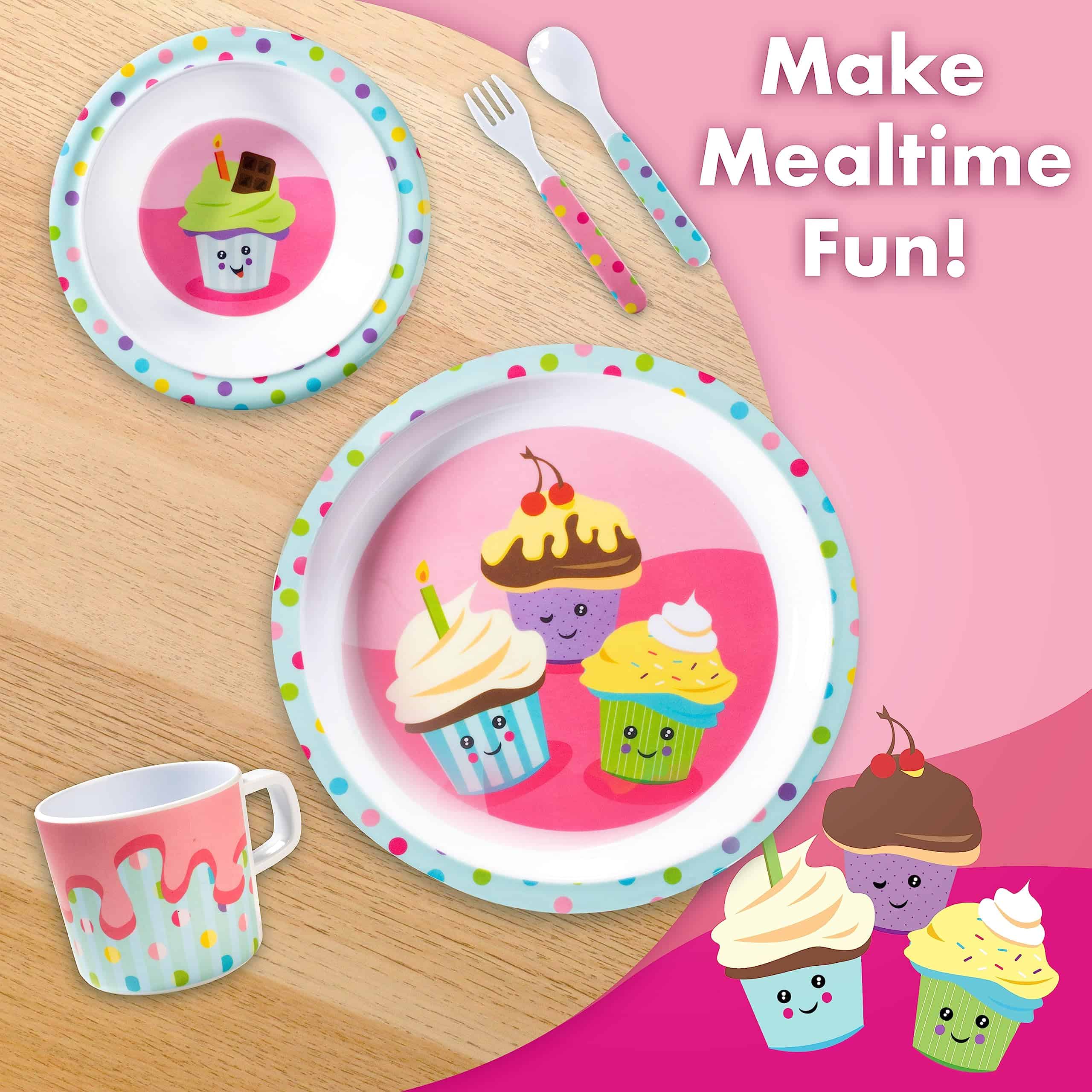 Set de Comida de 5 Piezas para Niños y Bebés - Cupcake - - Image 6