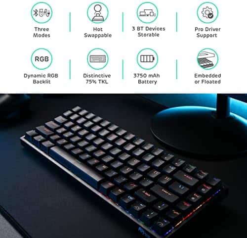 Alternative view of Teclado Inalambrico RK ROYAL KLUDGE RK84 RGB 75% Bluetooth