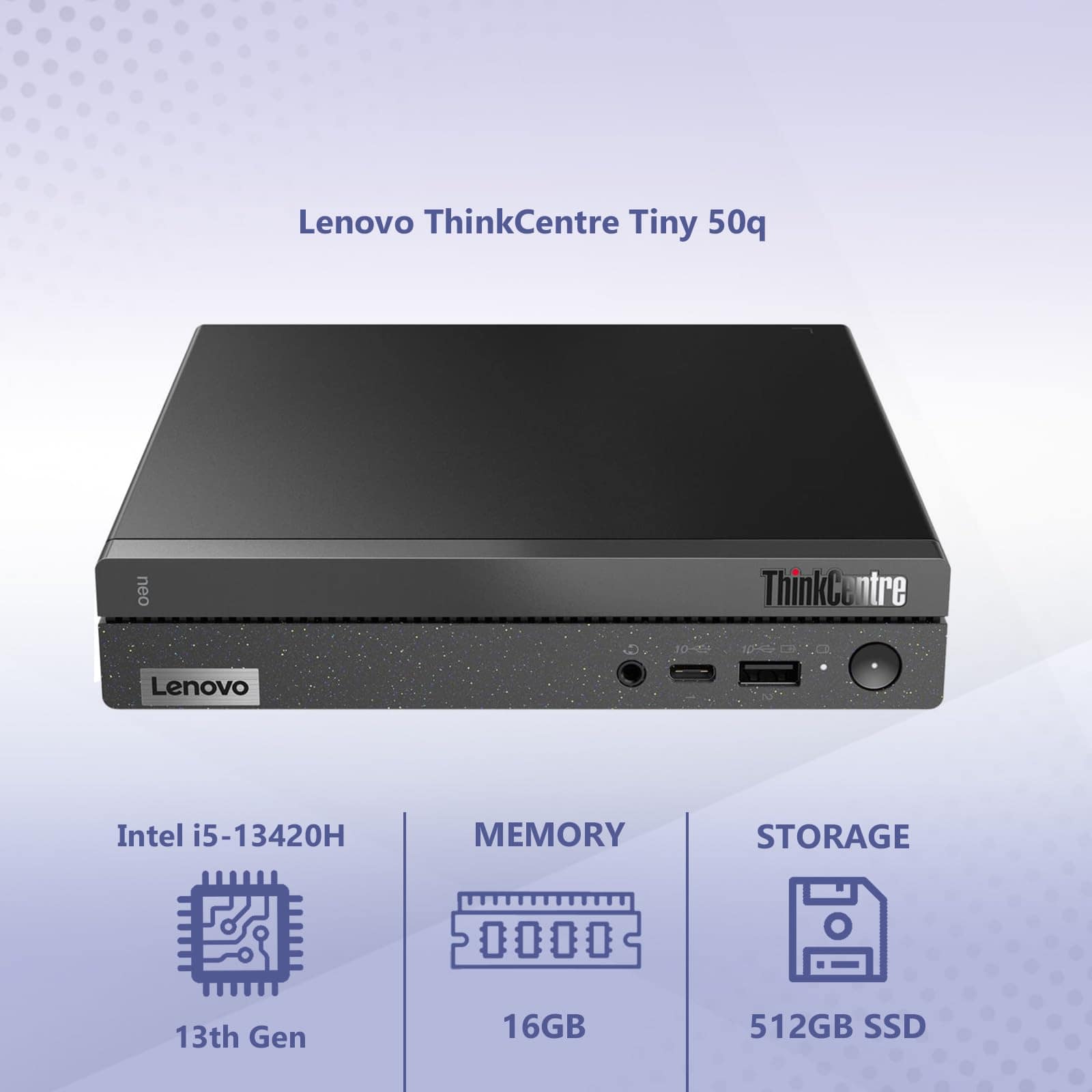 Alternative view of Lenovo ThinkCentre Tiny 50q Intel Octa -Negro
