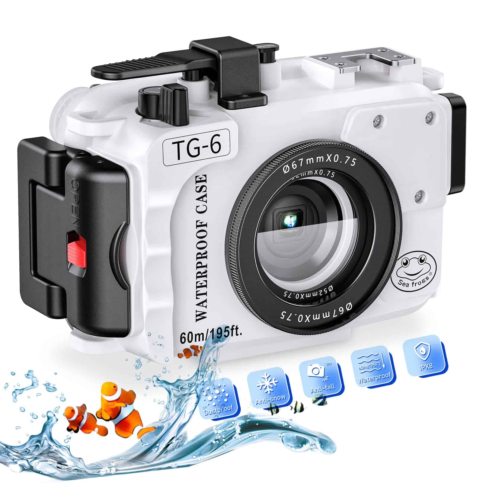 Funda submarina para cámara Seafrogs 60m/195 pies para