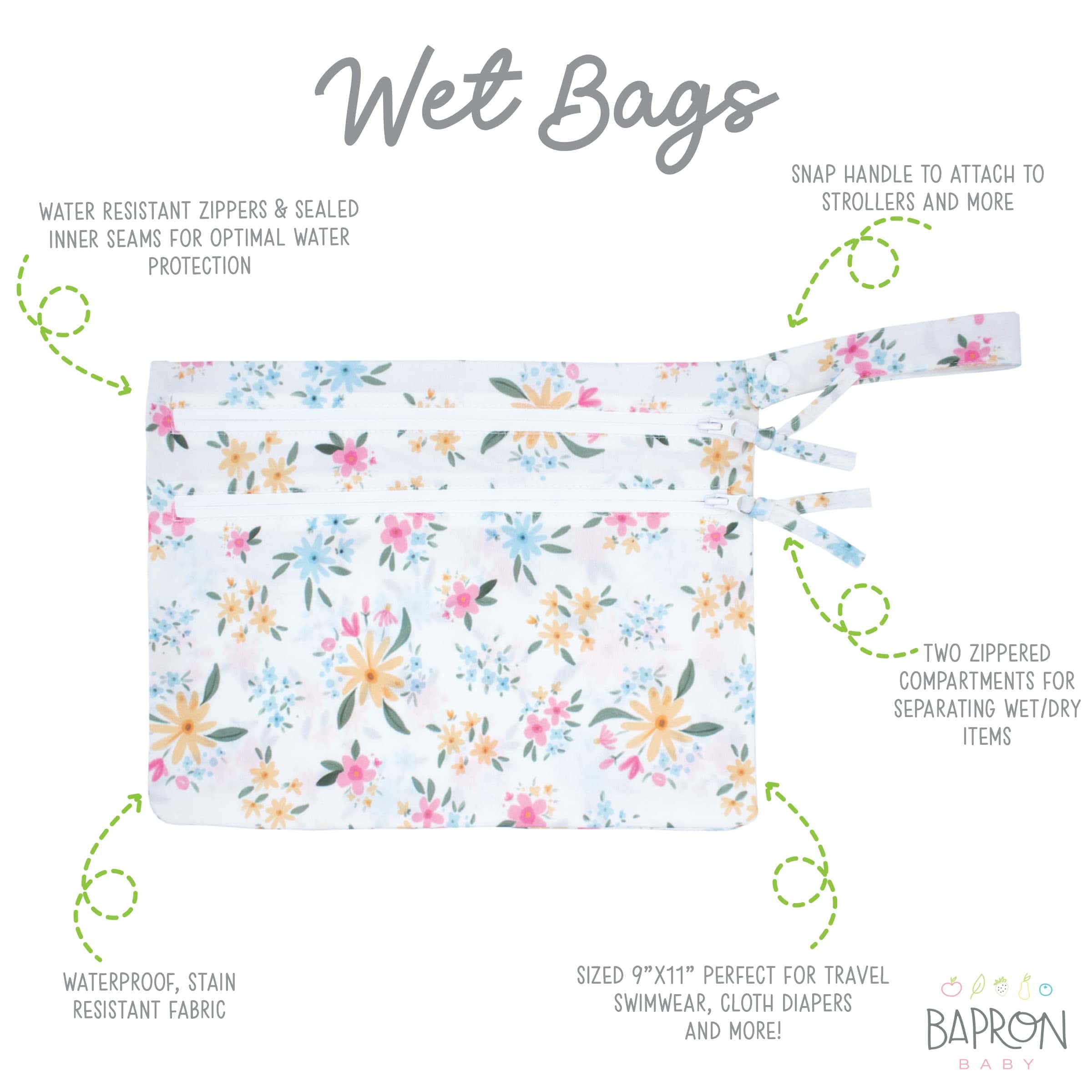 Bolsa húmeda y seca BapronBaby Pastel Floral - Impermeable - Image 3