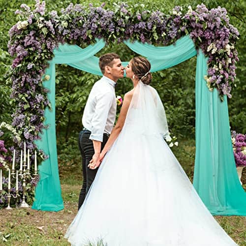 Partisout 2 Paneles de Gasa Color Menta para Arco de Boda