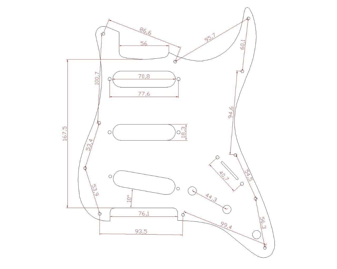 Dopro 11-Hole Aluminum Anodized Modern Style Strat SSS - Imagen 3