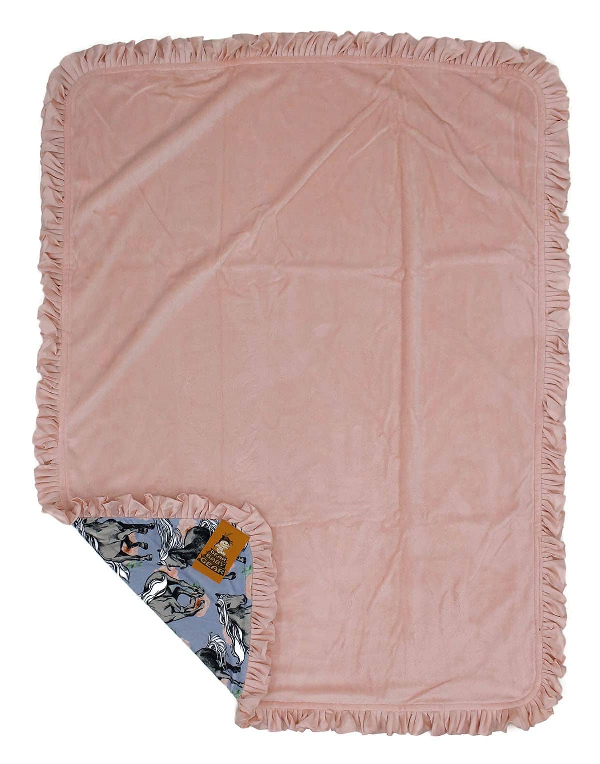Manta Reversible para Bebé - Manta Suave -Lavanda con Caball - Imagen 3