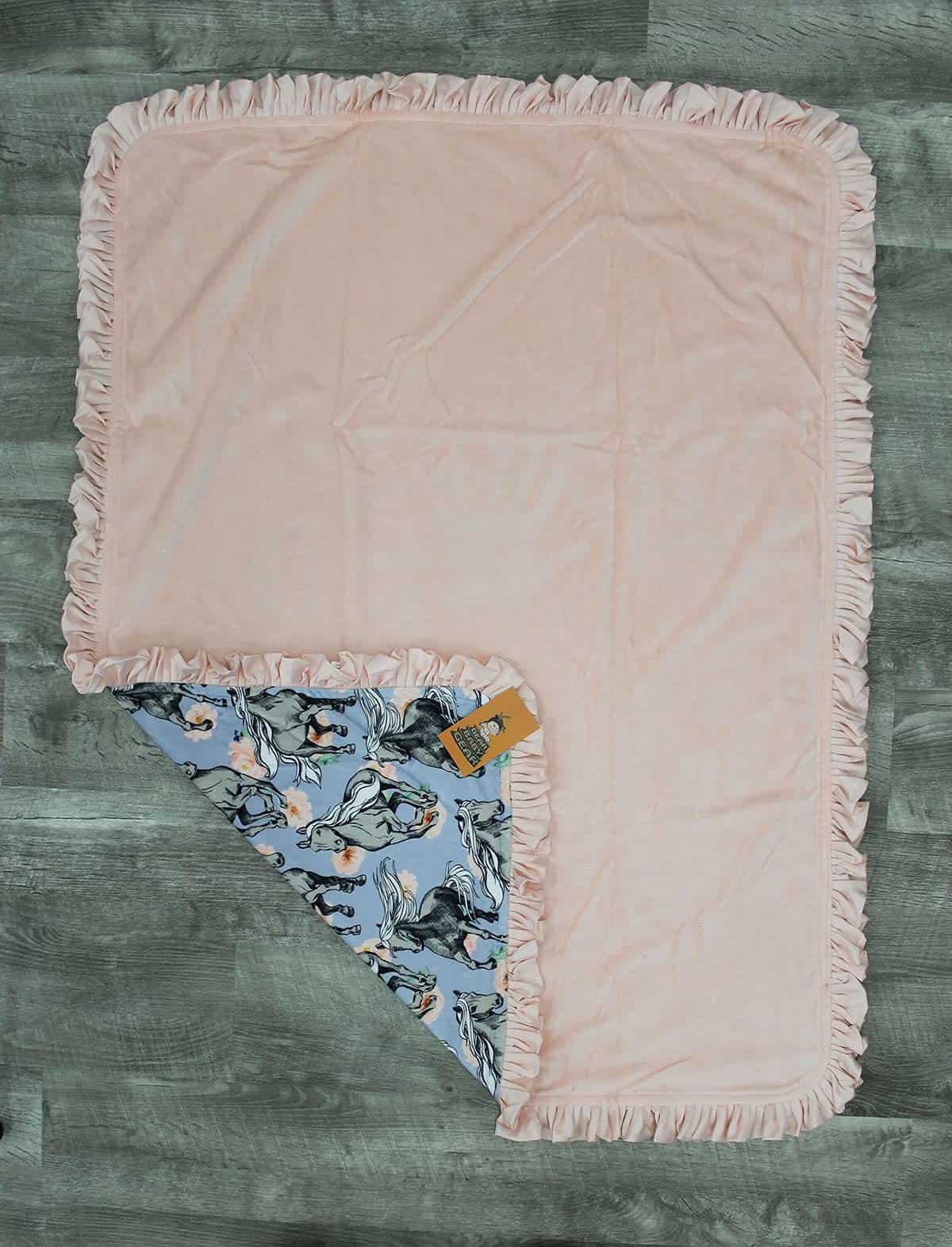 Manta Reversible para Bebé - Manta Suave -Lavanda con Caball - Imagen 6