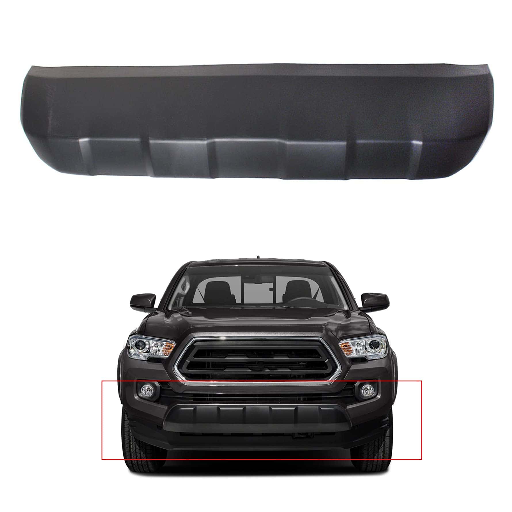 Valance de Parachoques Delantero Placa Inferior Negro