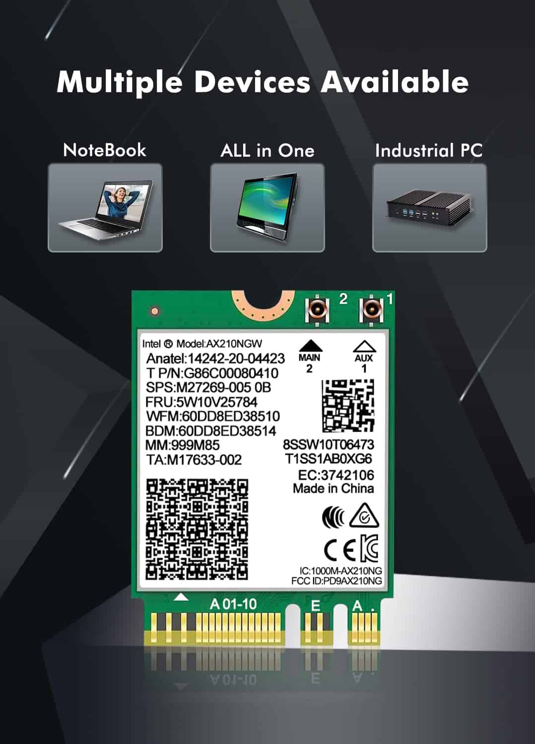 Tarjeta Inalámbrica Wifi 6e Intel Ax210 Ngw Bluetooth 5.3 - Image 6