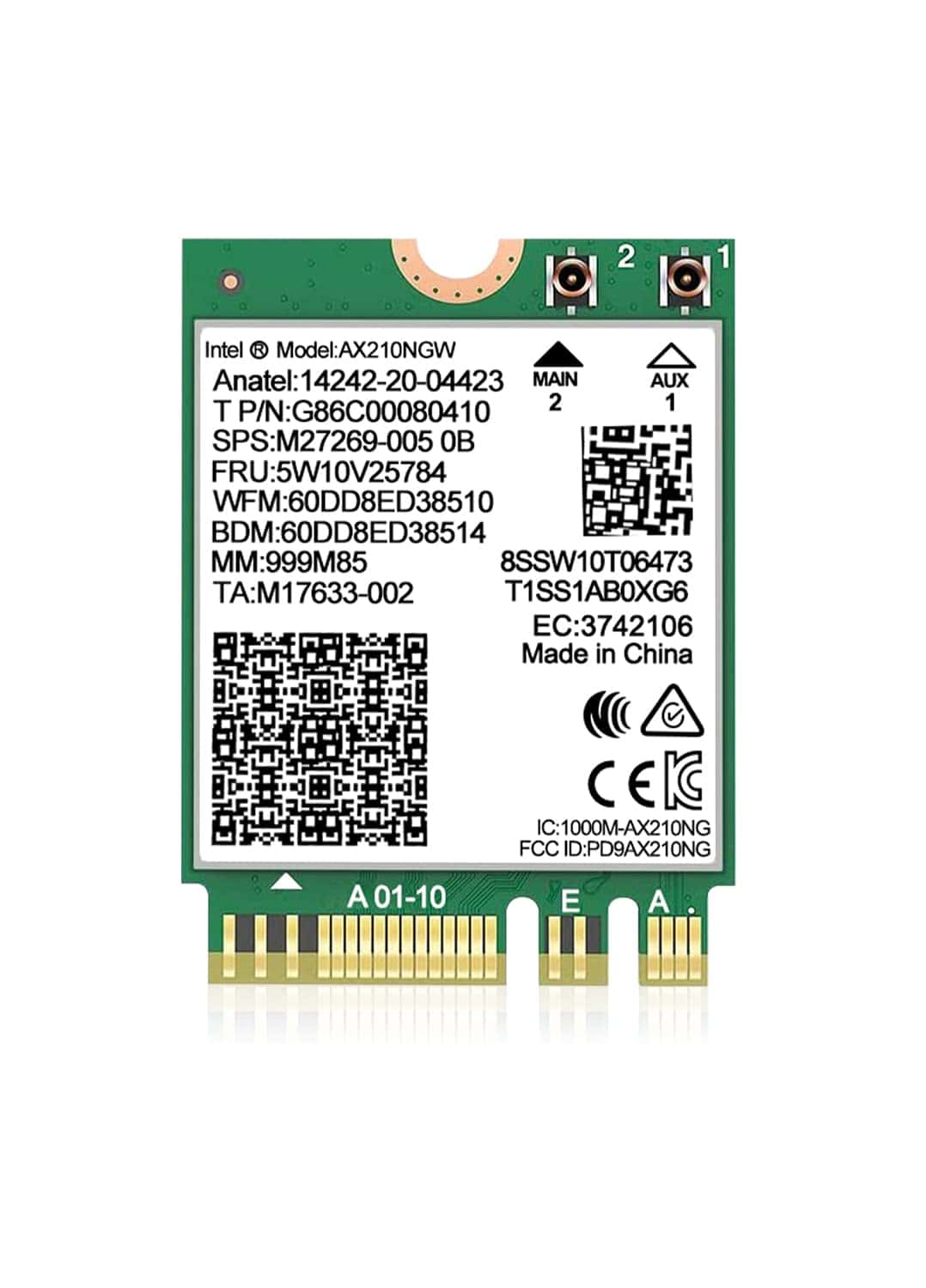 Tarjeta Inalámbrica Wifi 6e Intel Ax210 Ngw Bluetooth 5.3