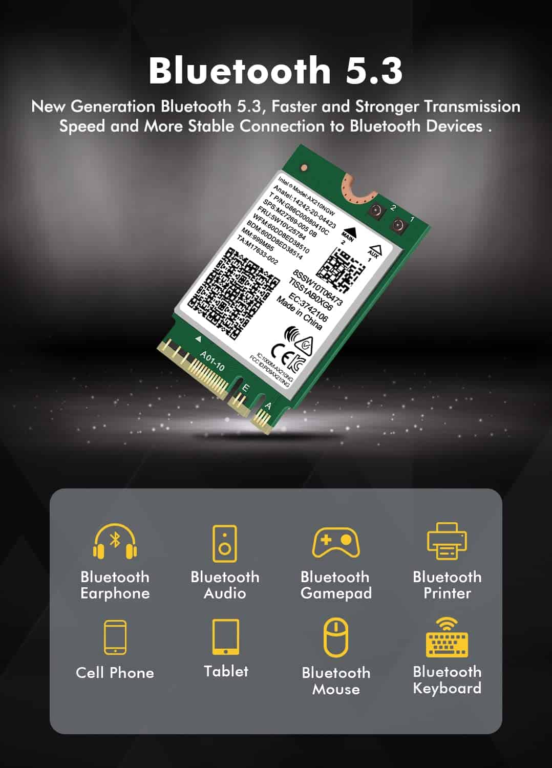 Tarjeta Inalámbrica Wifi 6e Intel Ax210 Ngw Bluetooth 5.3 - Image 5