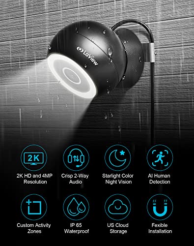 Camara de Vigilancia LaView LV-PWB5B-2PK 4MP 2K -Negro - Imagen 3