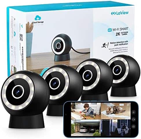 Cámara de Seguridad LaView PWB5B 4MP 2K Audio -Pqte 4 Pcs