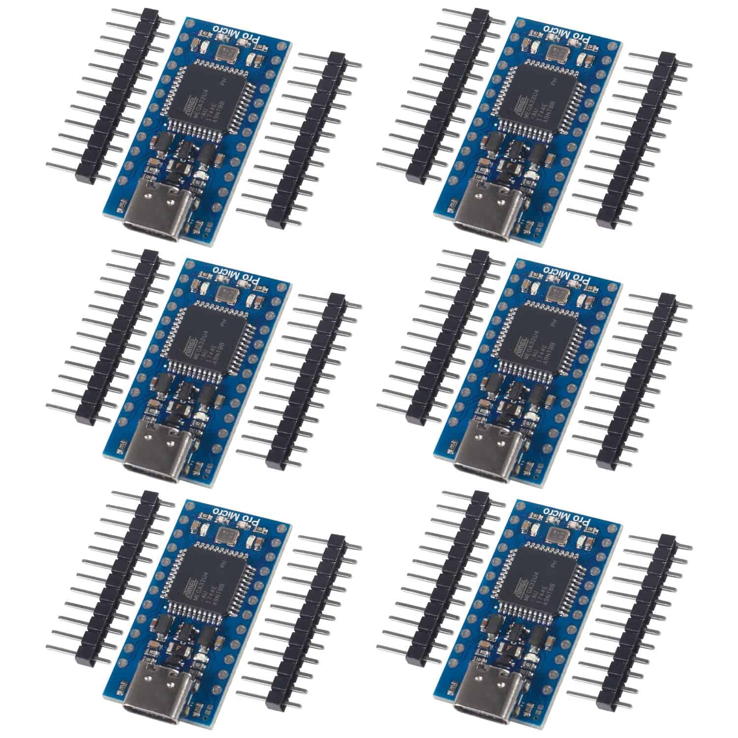 6pcs Pro Micro Para Atmega32u4 5v 16mhz Con Bootloader Ide