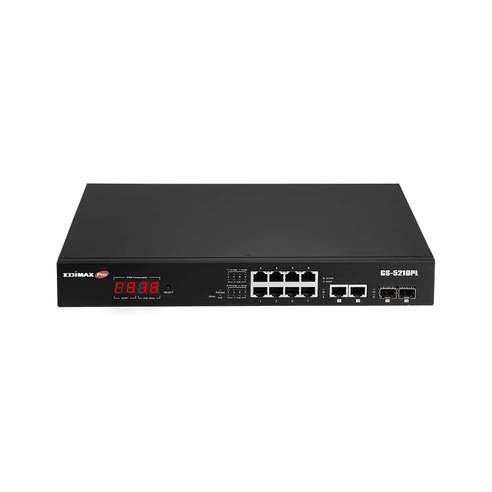 Switch Inteligente EDiMAX PRO 8 + 2 Puertos RJ45 + 2