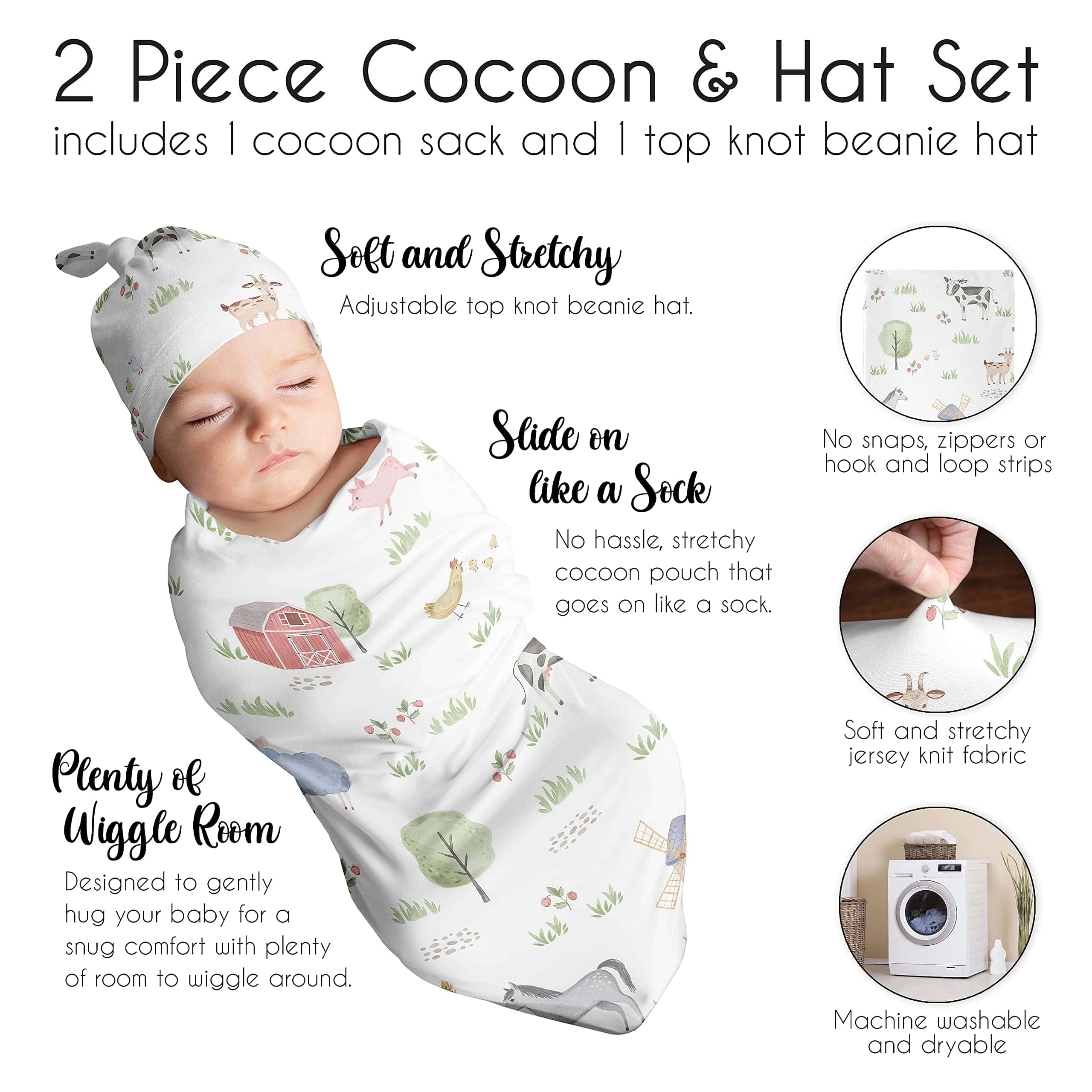 Set de saco de dormir y gorro para bebé Sweet Jojo Designs - Image 7