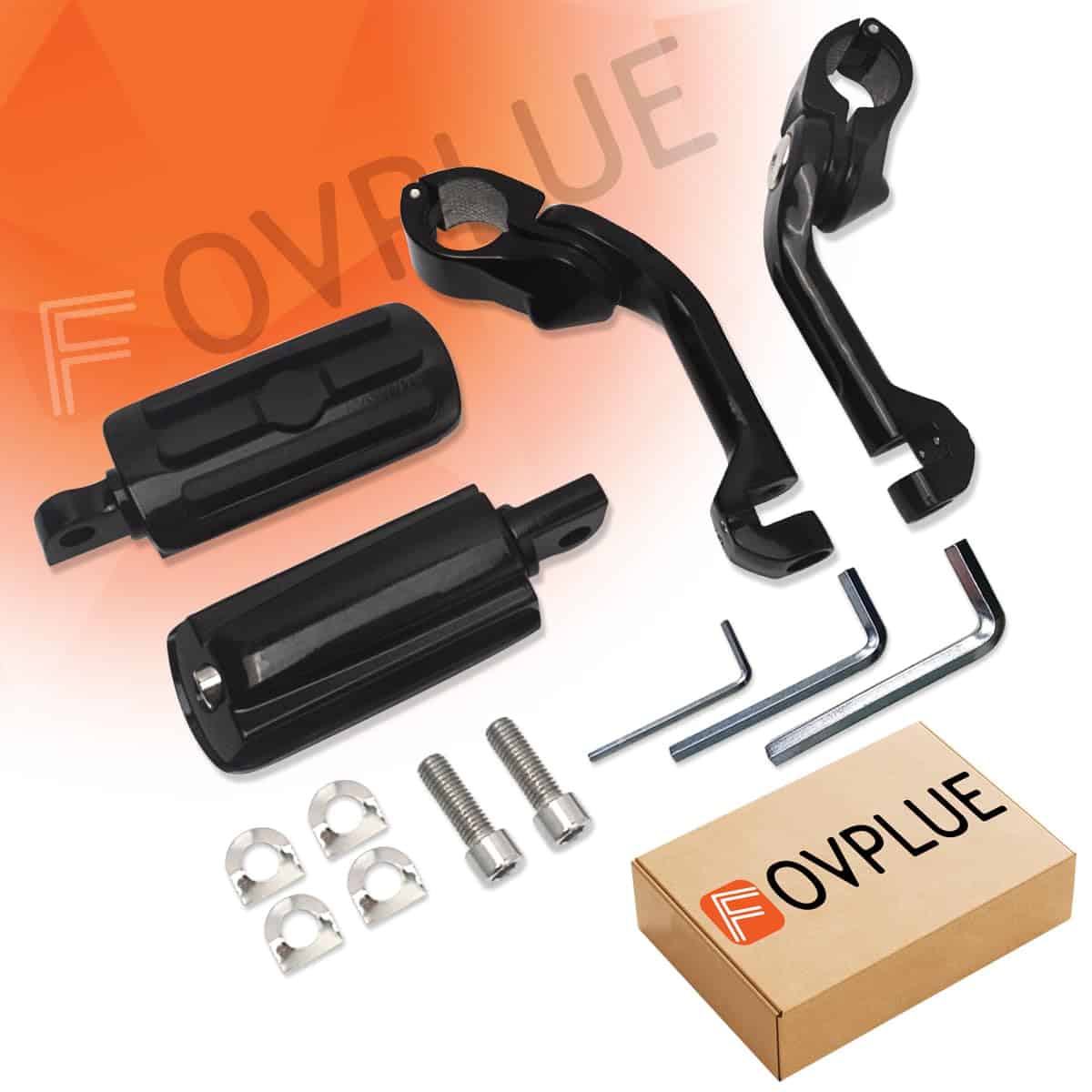 FOVPLUE 1.25" Highway Footpegs, Angulados y Ajustables, - Imagen 8