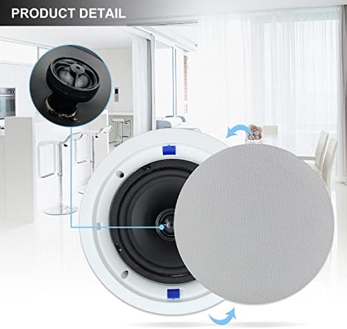 4 Bocinas para Techo Herdio HCS818 Plafón 6.5 640W Bluetooth - Image 4