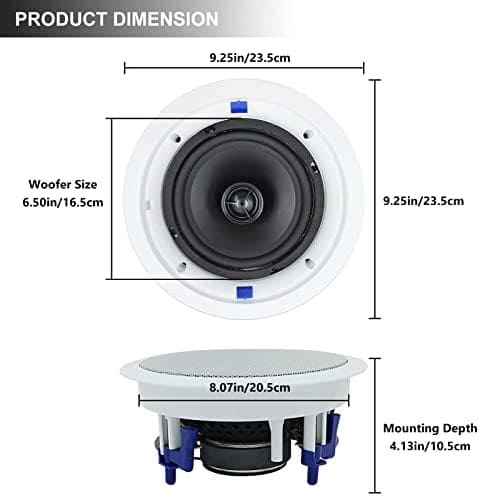 4 Bocinas para Techo Herdio HCS818 Plafón 6.5 640W Bluetooth - Image 5