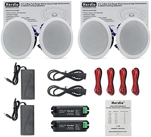 4 Bocinas para Techo Herdio HCS818 Plafón 6.5 640W Bluetooth - Image 7
