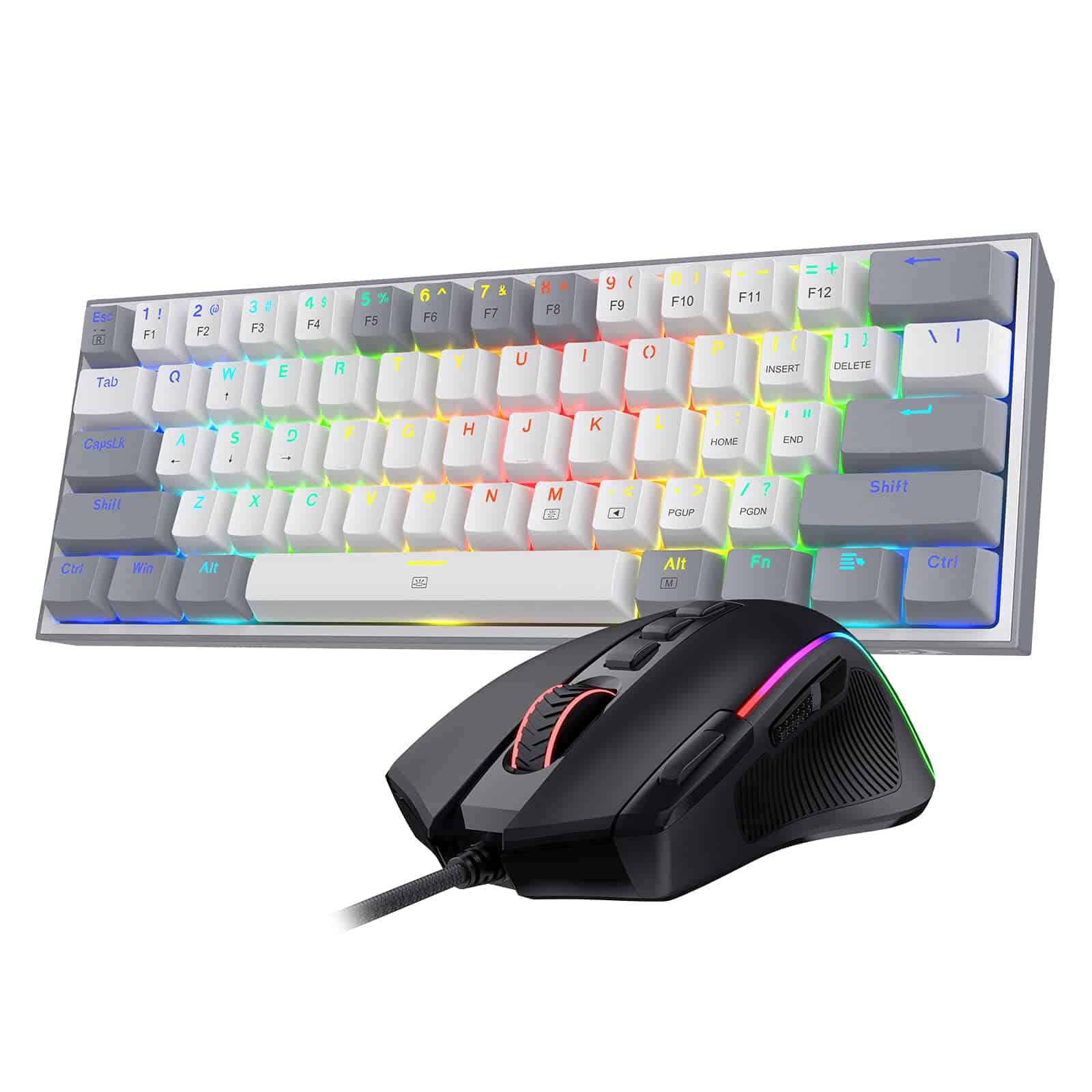 Teclado Gamer Redragon K617 RGB LED Ajustable con Mouse M612