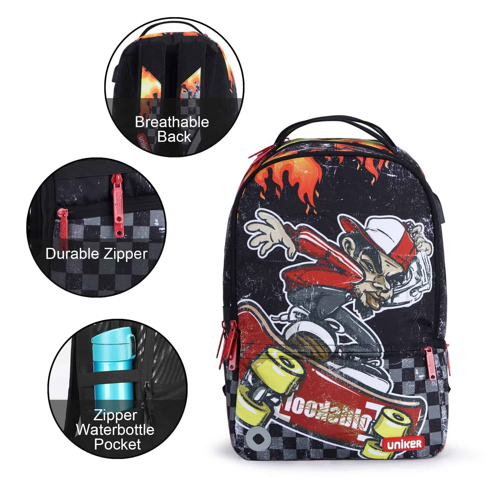 Mochila escolar UNIKER para adolescentes, mochila portátil - Image 5