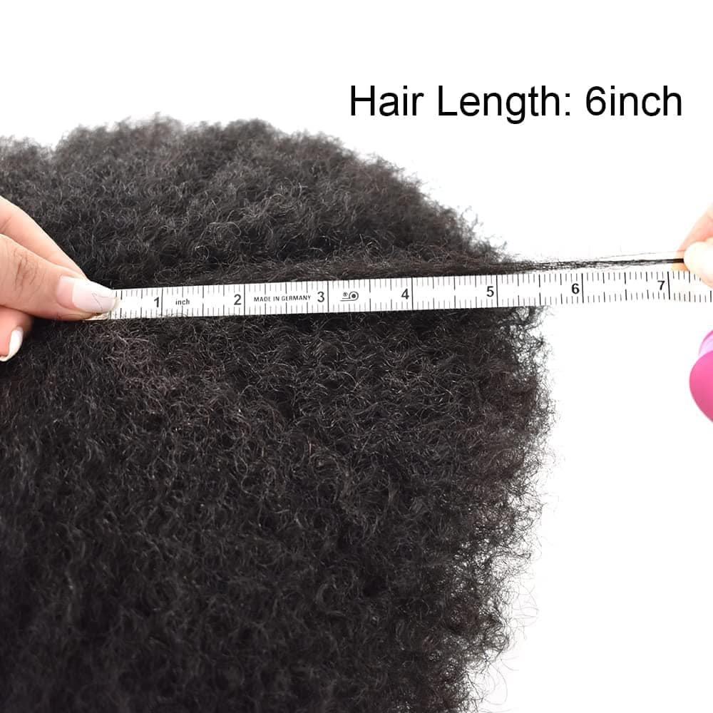 Hair Units for Black Men Afro Toupee for Black Men Human - Imagen 9
