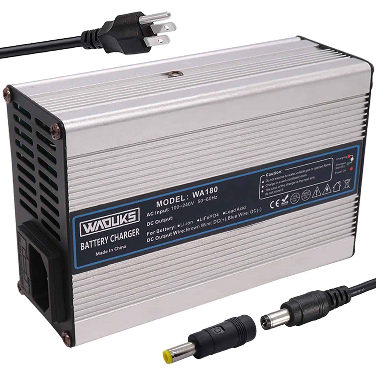 Cargador de batería de litio WAOUKS 42V 3A con DC 5.5 x