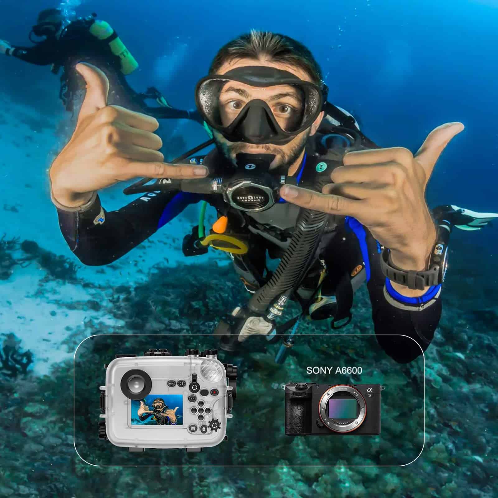 Funda submarina Seafrogs para Sony A6600 10-18mm con puerto - Image 5