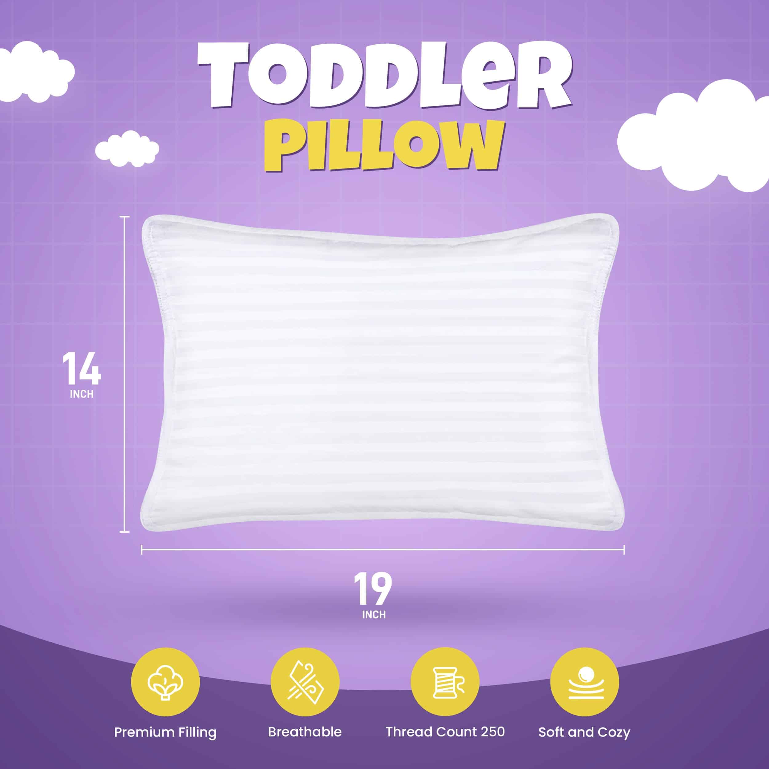 Almohada para niños Utopia Bedding (Blanco, Pack de 2), - Image 3