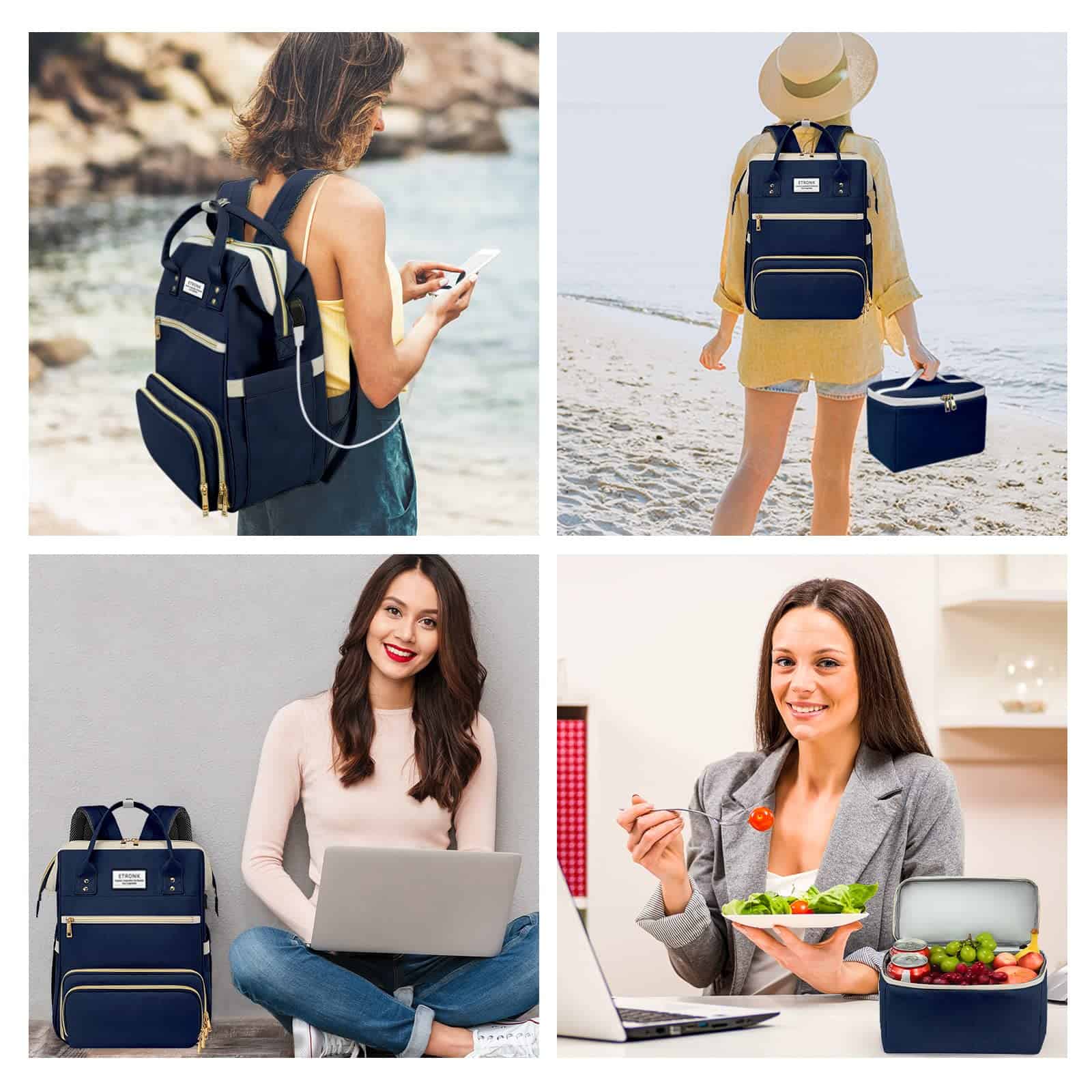 Mochila de Almuerzo ETRONIK para Mujeres, Mochila para - Image 8