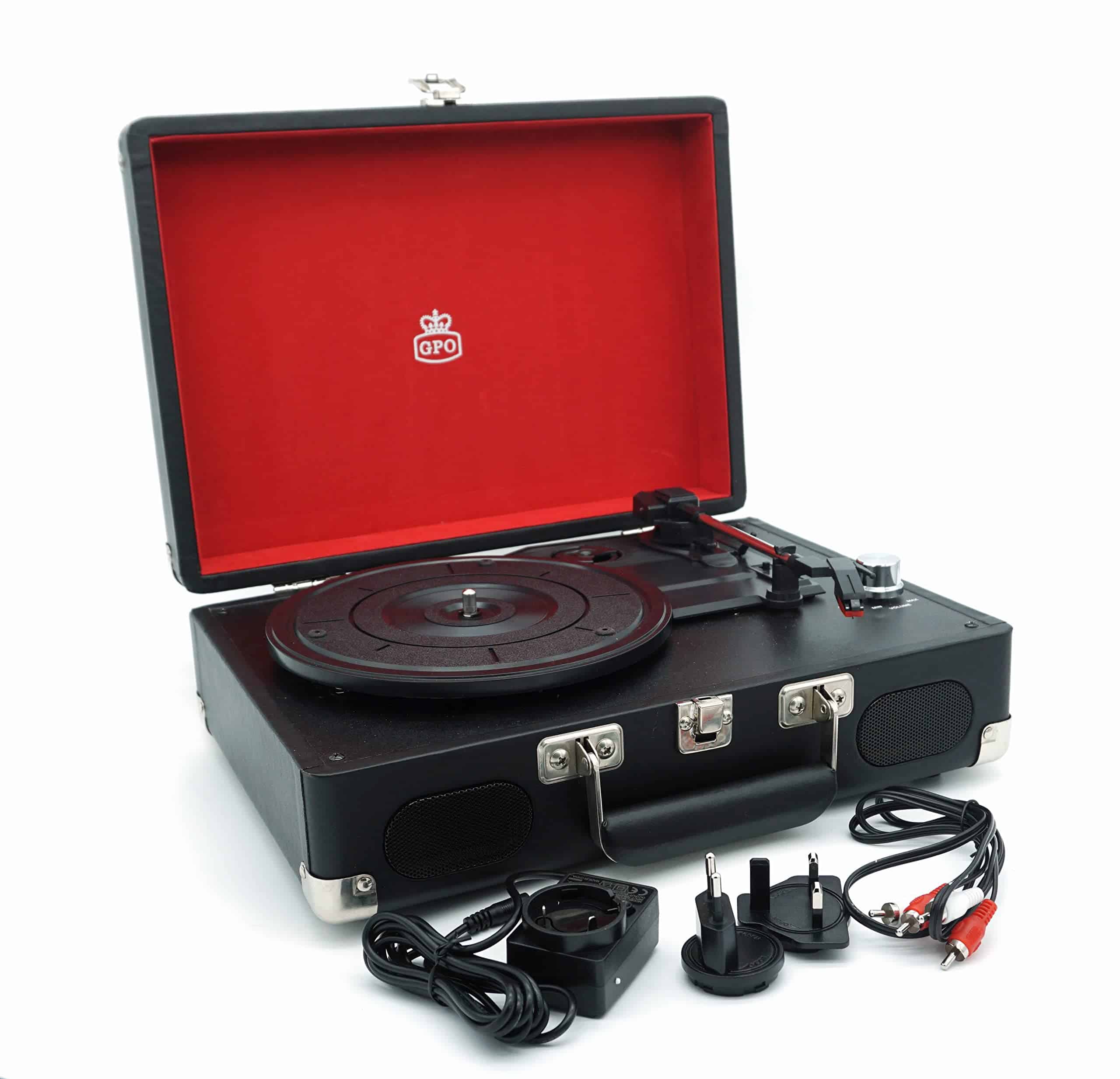 Tocadiscos estilo maletín retro GPO Soho de 3 velocidades