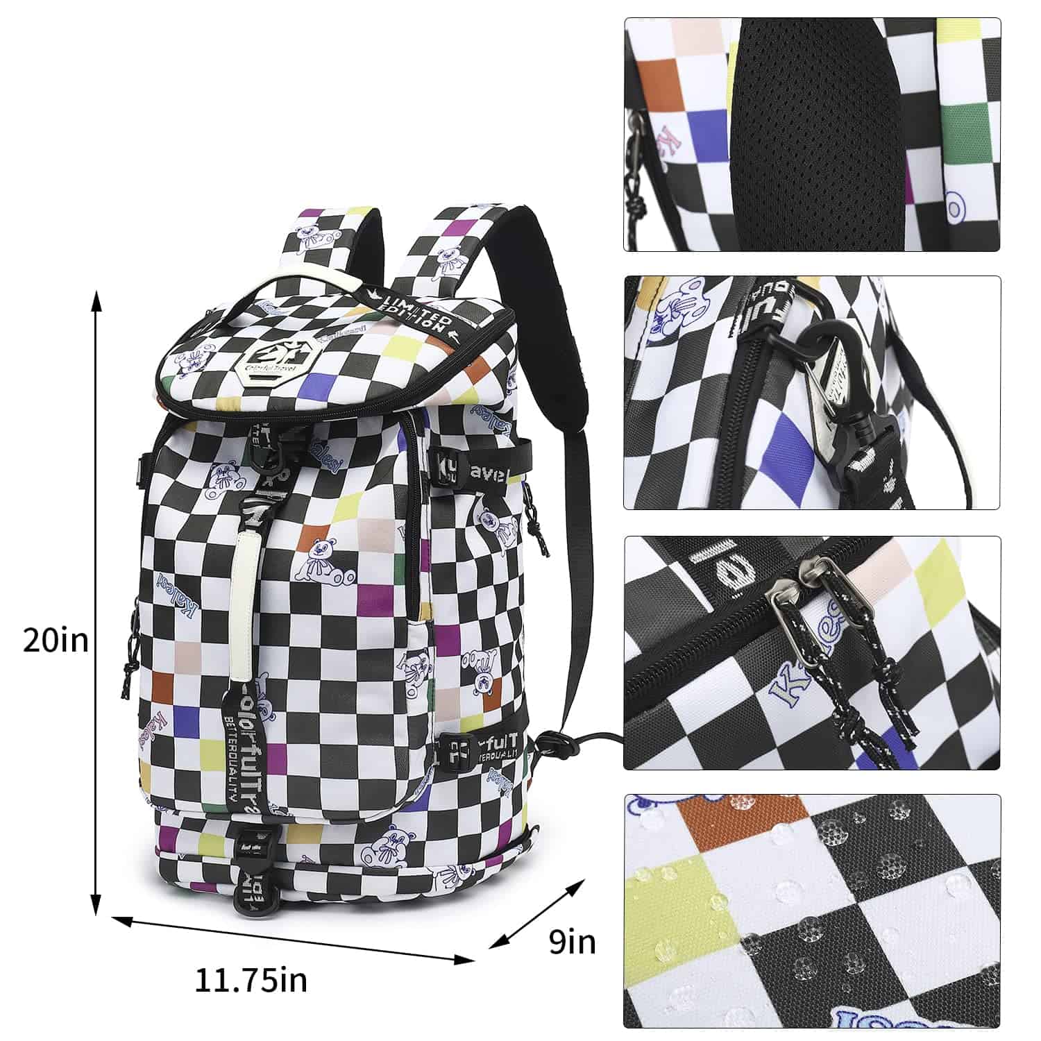 Mochila De Gimnasio 4 En 1 Impermeable Con Compartimento - Image 3