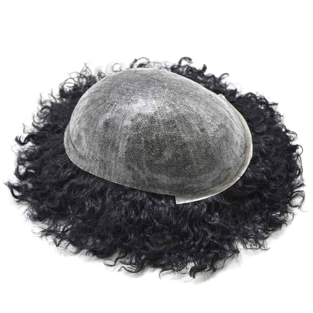 Alternative view of Tupé Afro para Hombres Negros Piel de -1# Negro Jet-8MM Onda