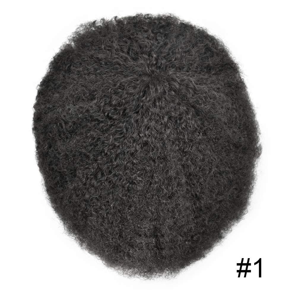 Alternative view of Hair Units for Black Men Afro Toupee for Black Men Human