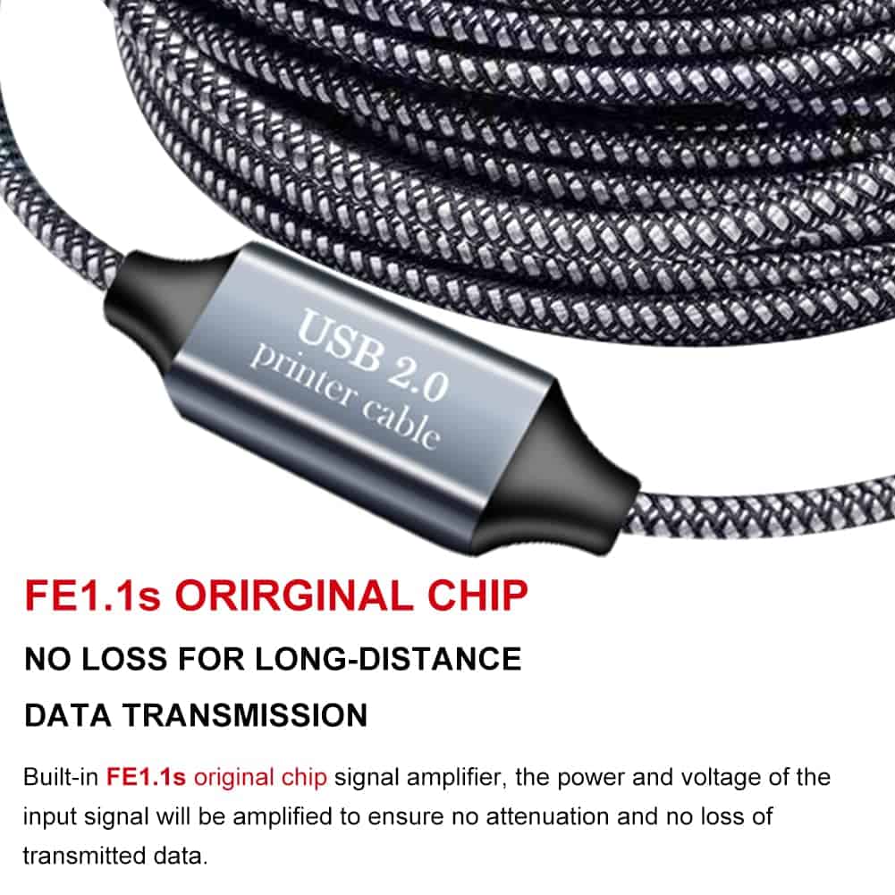 Alternative view of Cable de Impresora 65 ft, Cable de Escáner USB de Alta