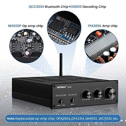 Amplificador Aiyima A300 Bluetooth 5.0 300W x 2 -Negro - Image 6
