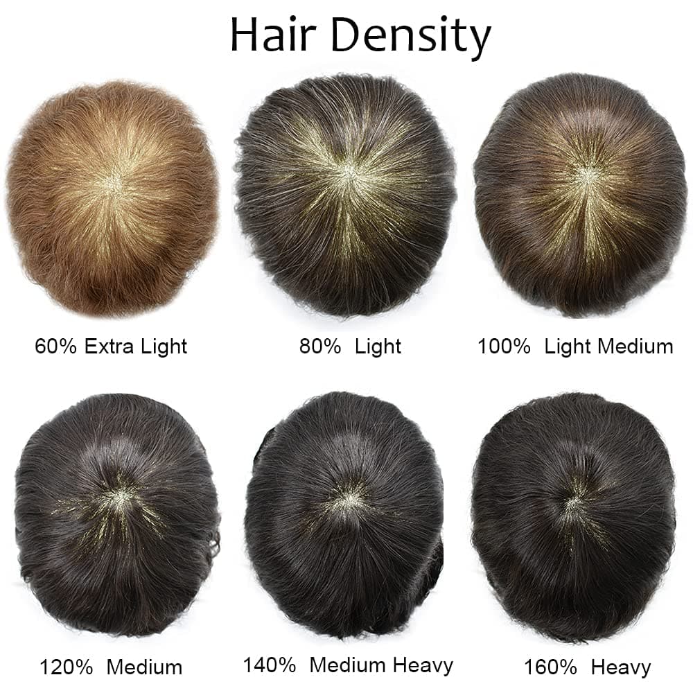 Toupee for Men Hairpiece Full Injected Poly Skin Hair - Imagen 10