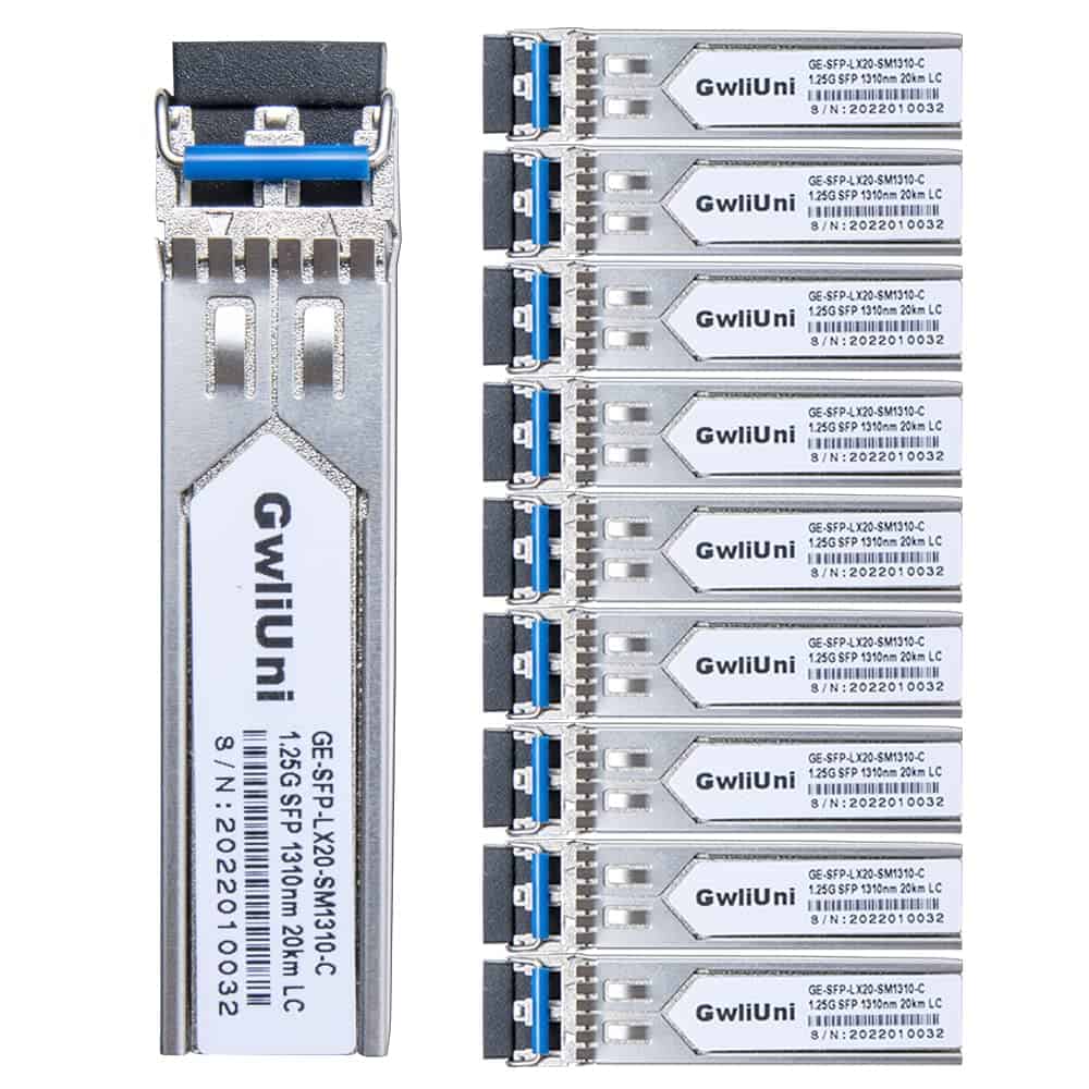 10Pcs 1.25G Módulo de Fibra SFP de Modo Único Transceptor