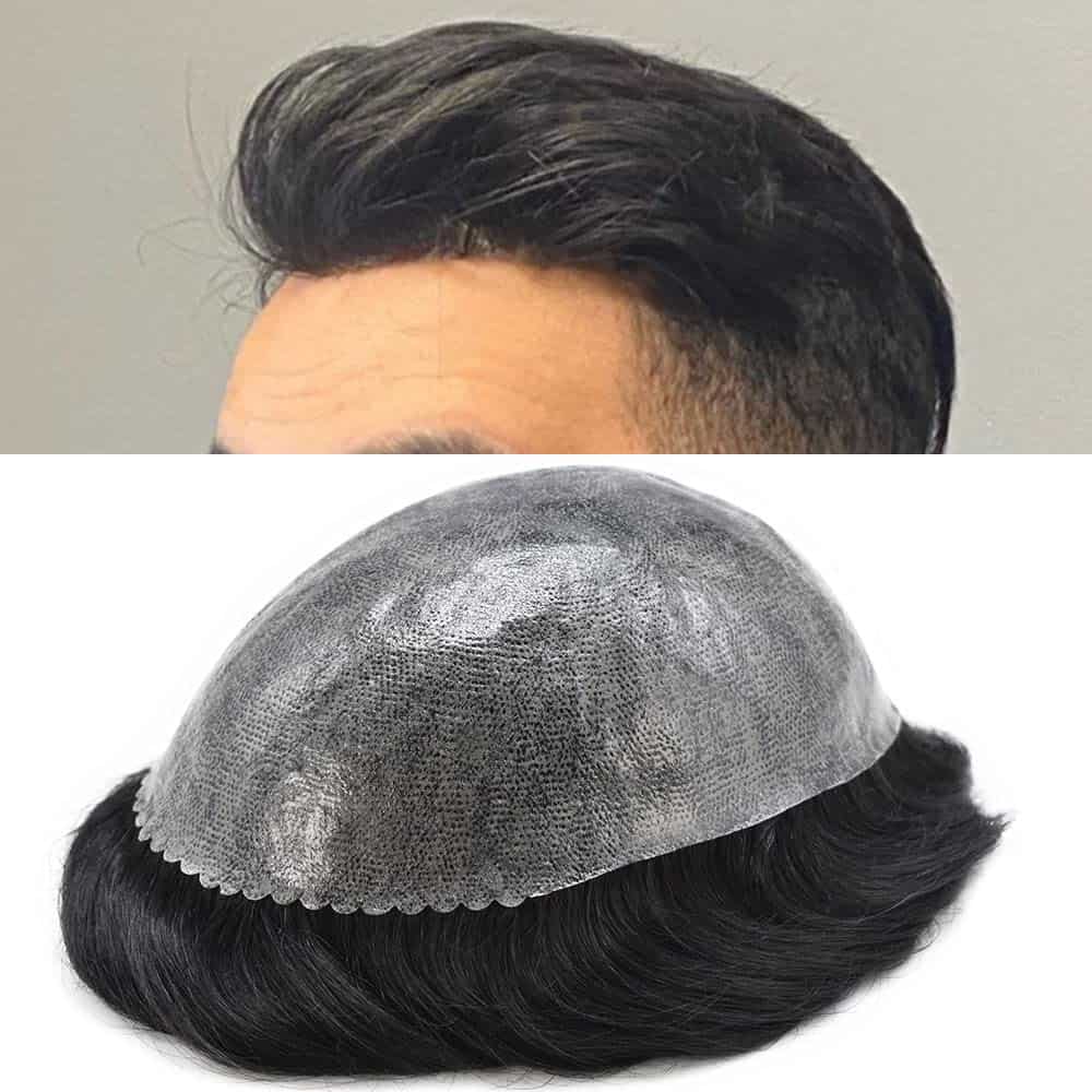 Pelucas para Hombres SINGA HAIR Toupee de Piel Fina